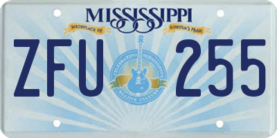 MS license plate ZFU255
