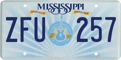 MS license plate ZFU257