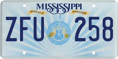 MS license plate ZFU258