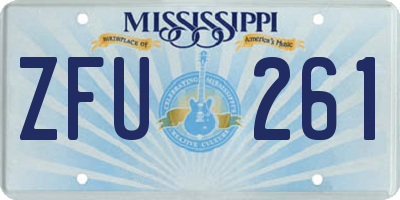 MS license plate ZFU261