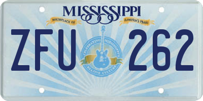 MS license plate ZFU262