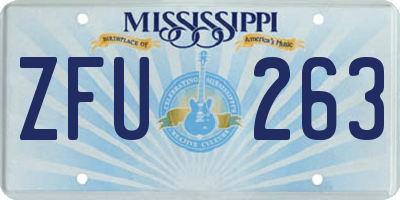 MS license plate ZFU263
