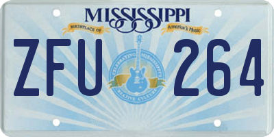 MS license plate ZFU264