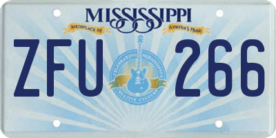 MS license plate ZFU266