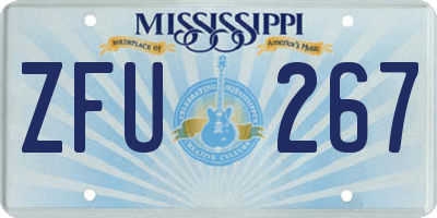 MS license plate ZFU267