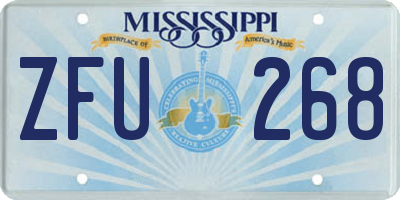 MS license plate ZFU268