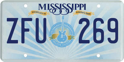 MS license plate ZFU269
