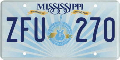 MS license plate ZFU270