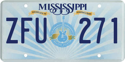 MS license plate ZFU271