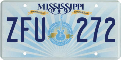 MS license plate ZFU272