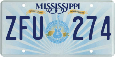 MS license plate ZFU274