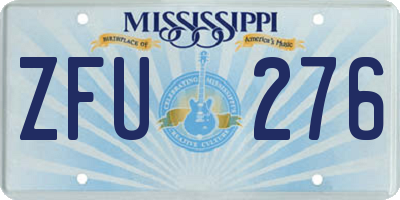 MS license plate ZFU276