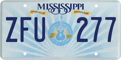MS license plate ZFU277