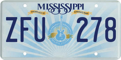 MS license plate ZFU278