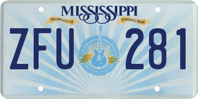 MS license plate ZFU281