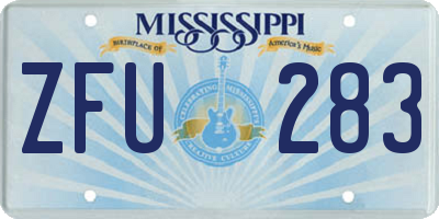 MS license plate ZFU283