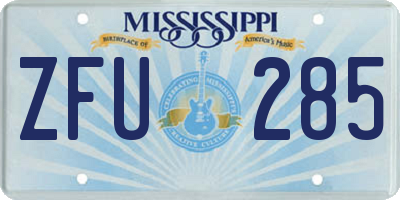 MS license plate ZFU285