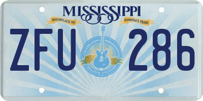 MS license plate ZFU286