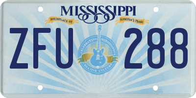 MS license plate ZFU288