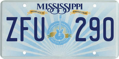 MS license plate ZFU290
