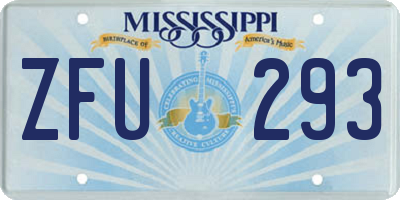 MS license plate ZFU293