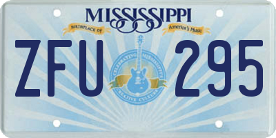 MS license plate ZFU295