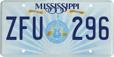 MS license plate ZFU296