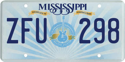 MS license plate ZFU298