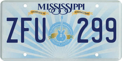 MS license plate ZFU299