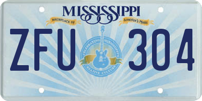 MS license plate ZFU304