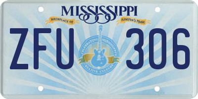 MS license plate ZFU306