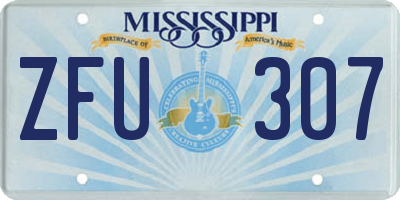 MS license plate ZFU307
