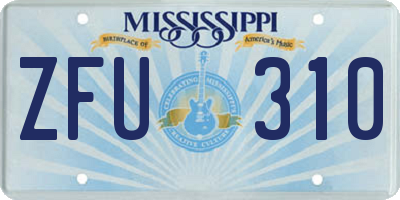 MS license plate ZFU310