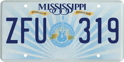 MS license plate ZFU319