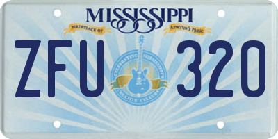 MS license plate ZFU320