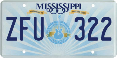 MS license plate ZFU322