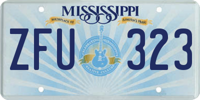 MS license plate ZFU323