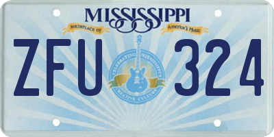 MS license plate ZFU324