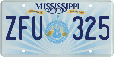 MS license plate ZFU325