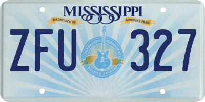 MS license plate ZFU327