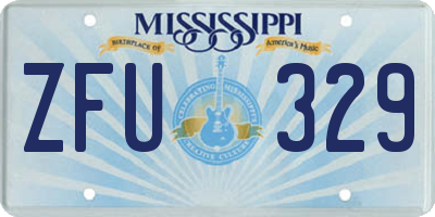 MS license plate ZFU329