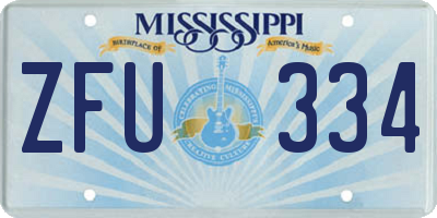 MS license plate ZFU334