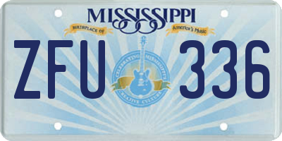 MS license plate ZFU336