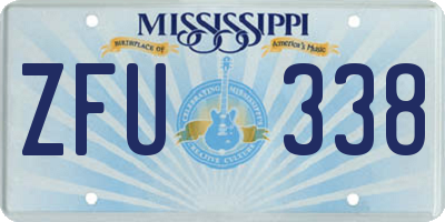 MS license plate ZFU338
