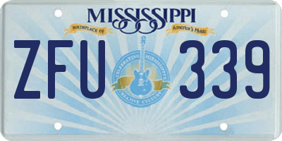 MS license plate ZFU339
