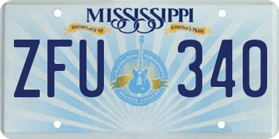 MS license plate ZFU340