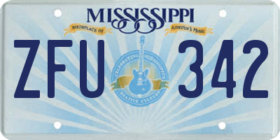 MS license plate ZFU342