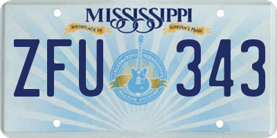 MS license plate ZFU343