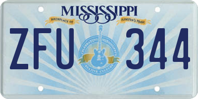 MS license plate ZFU344