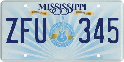 MS license plate ZFU345